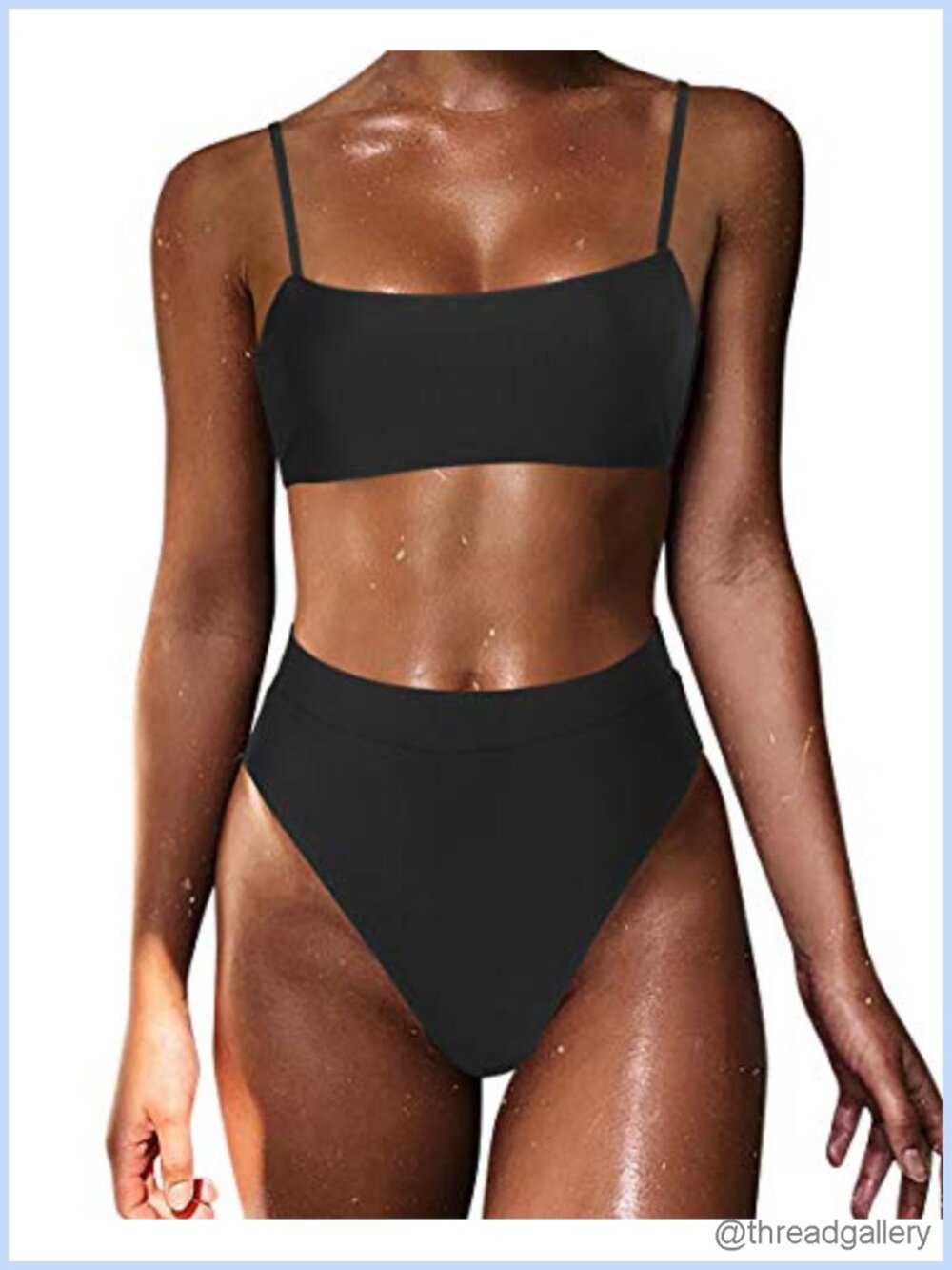 High Waisted Bikini Set 2 Piece Cheeky Swimwear Push Up Padded Bathing Suit